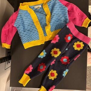Colorful Missoni Baby Cardigan and Leggings Set with floral design hardly worn!